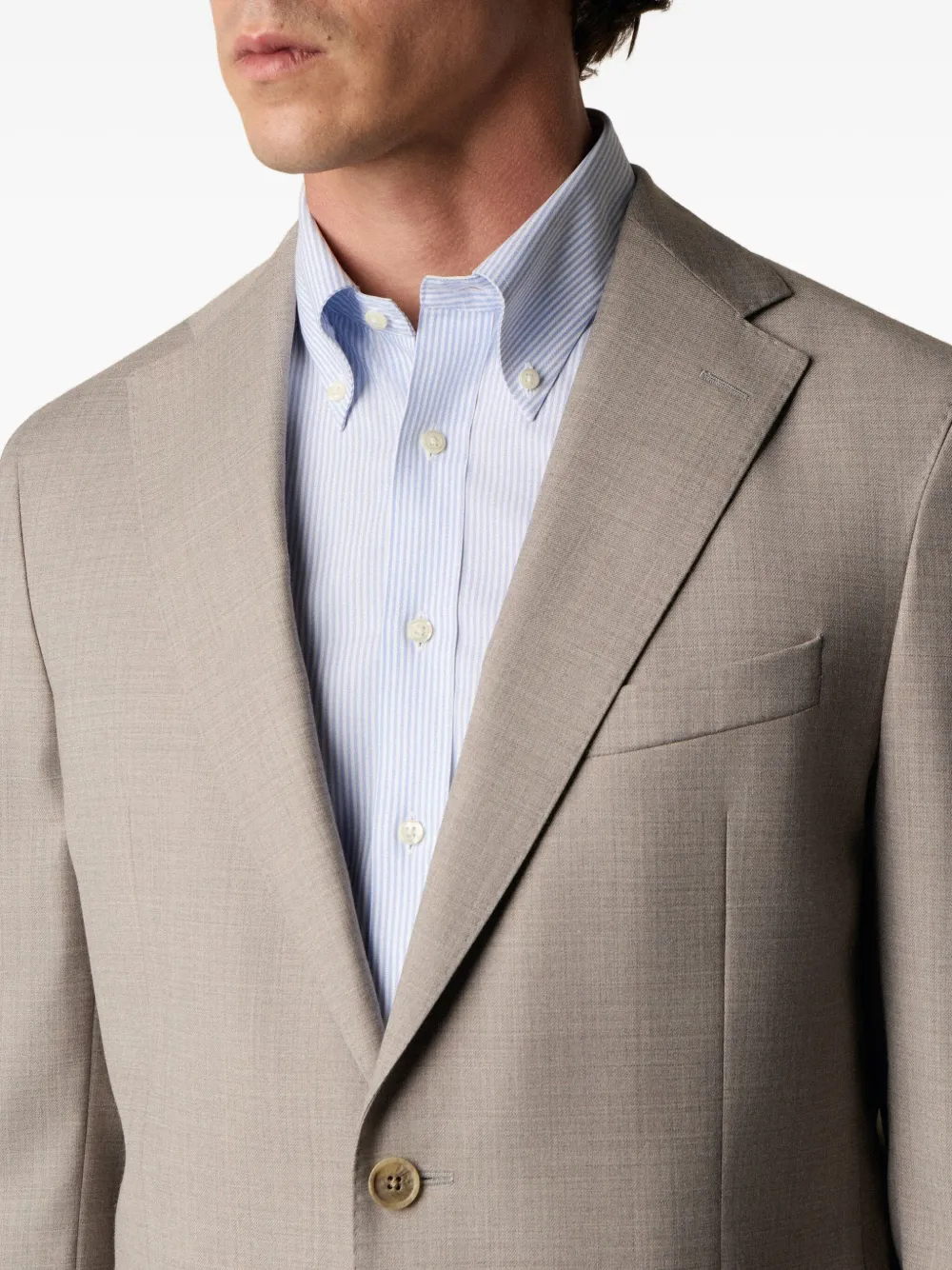 Brooks Brothers Wollen blazer met enkele rij knopen Bruin