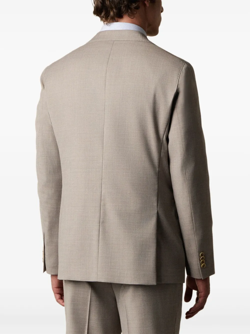 Brooks Brothers Wollen blazer met enkele rij knopen Bruin