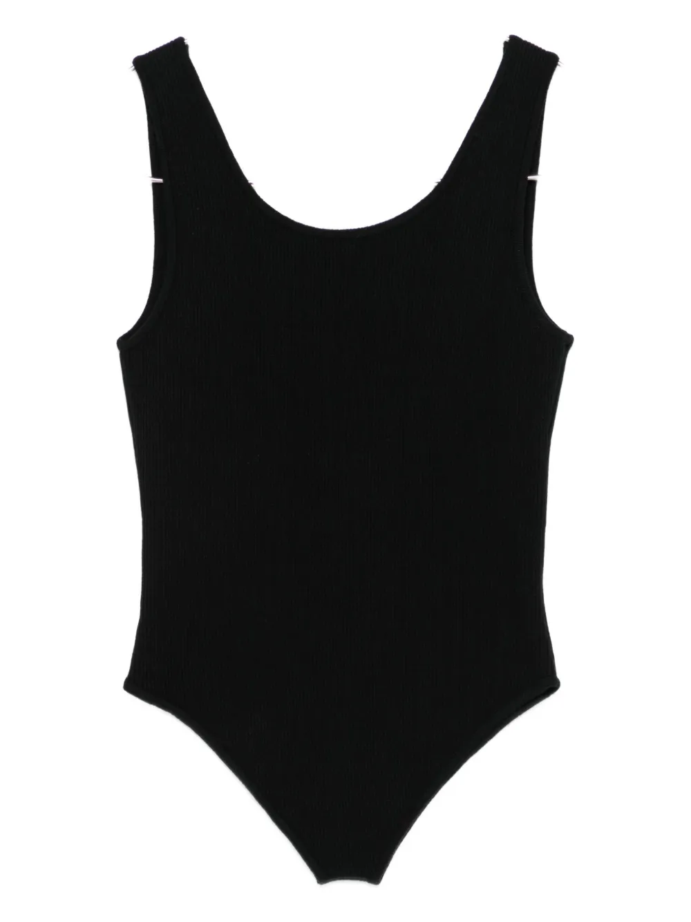 Medeea Ribbed Bodysuit In Black
