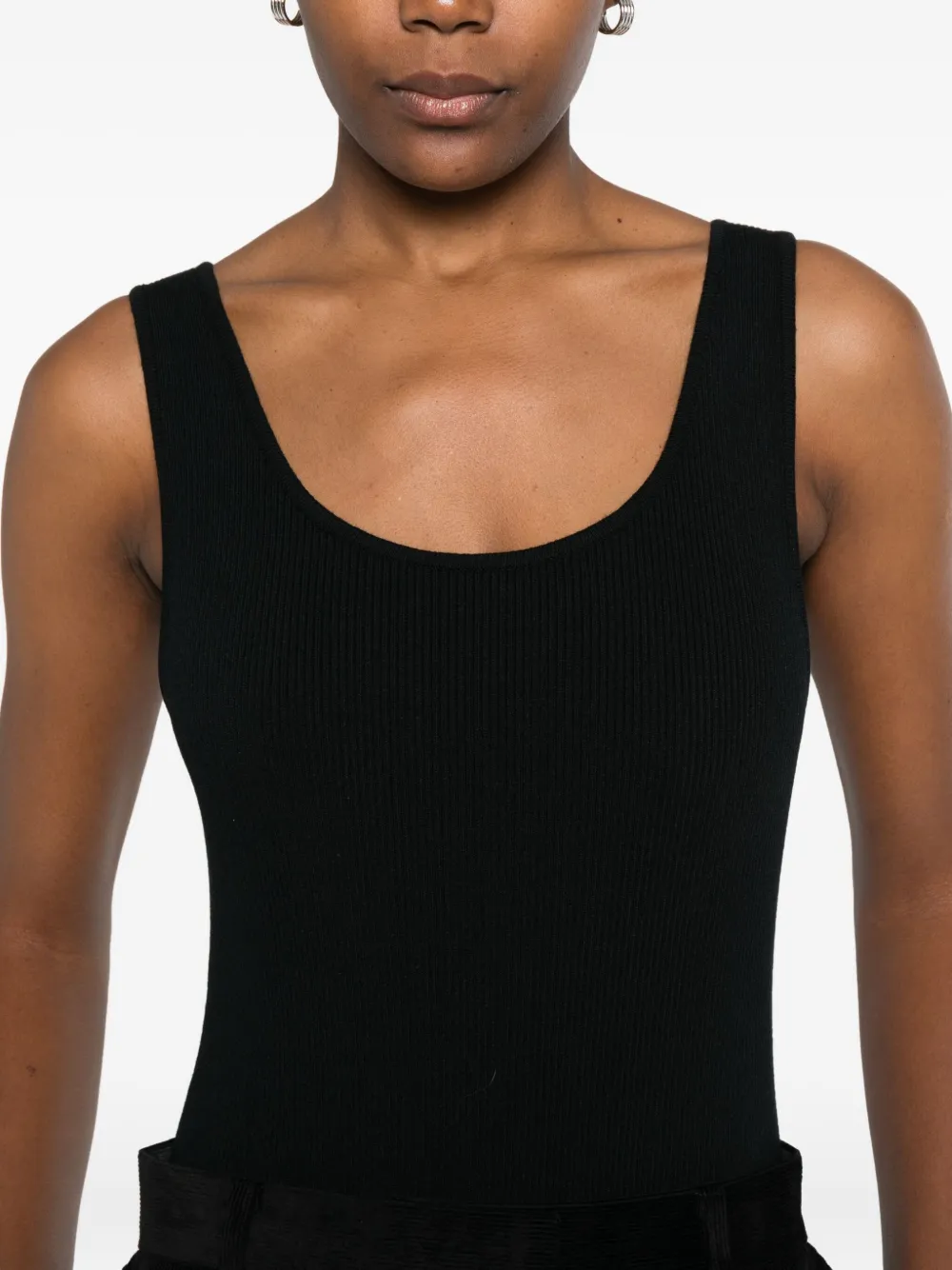 Medeea Ribbed Bodysuit In Black