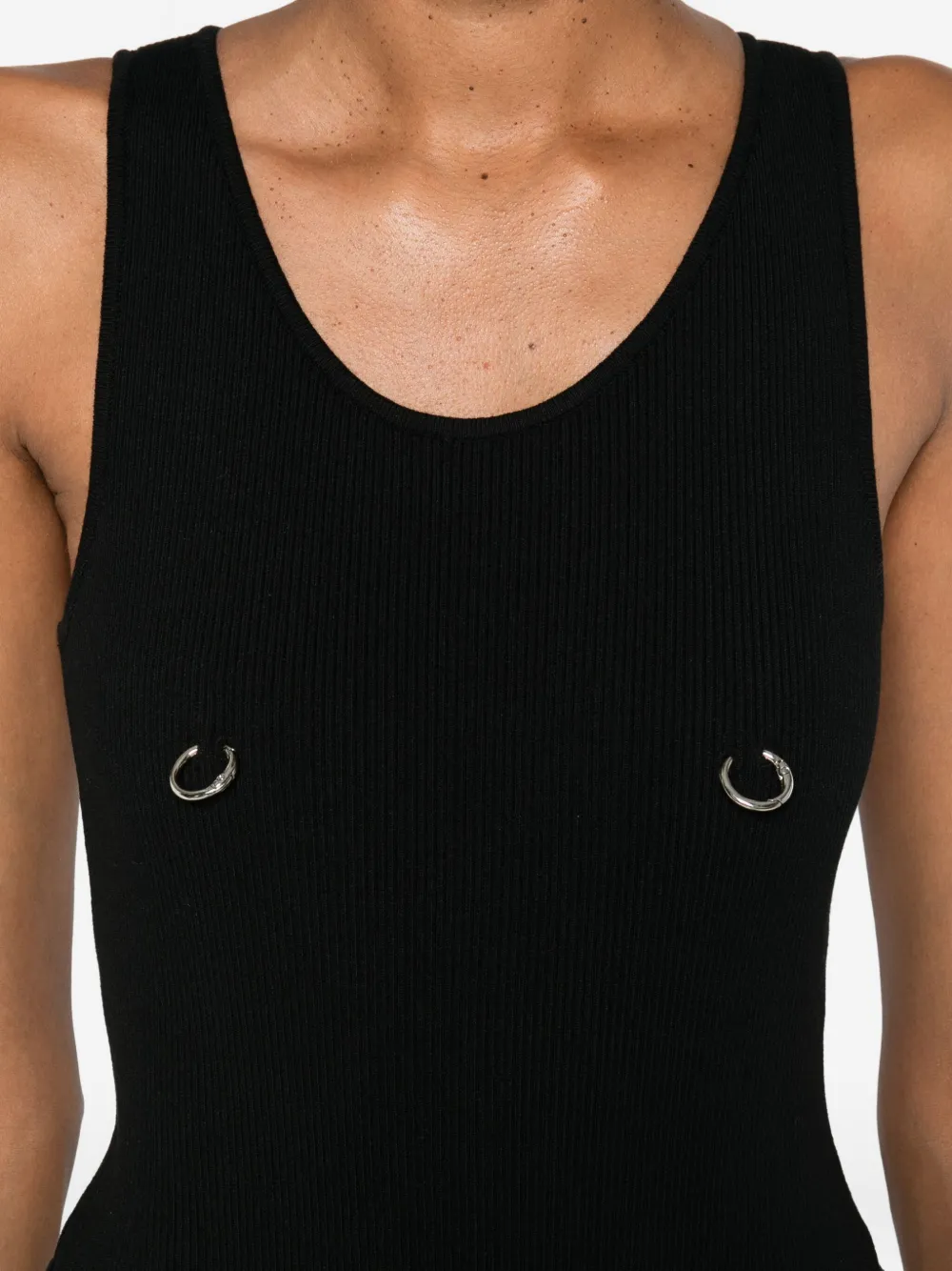 Medeea Ring-detail Bodysuit In Black