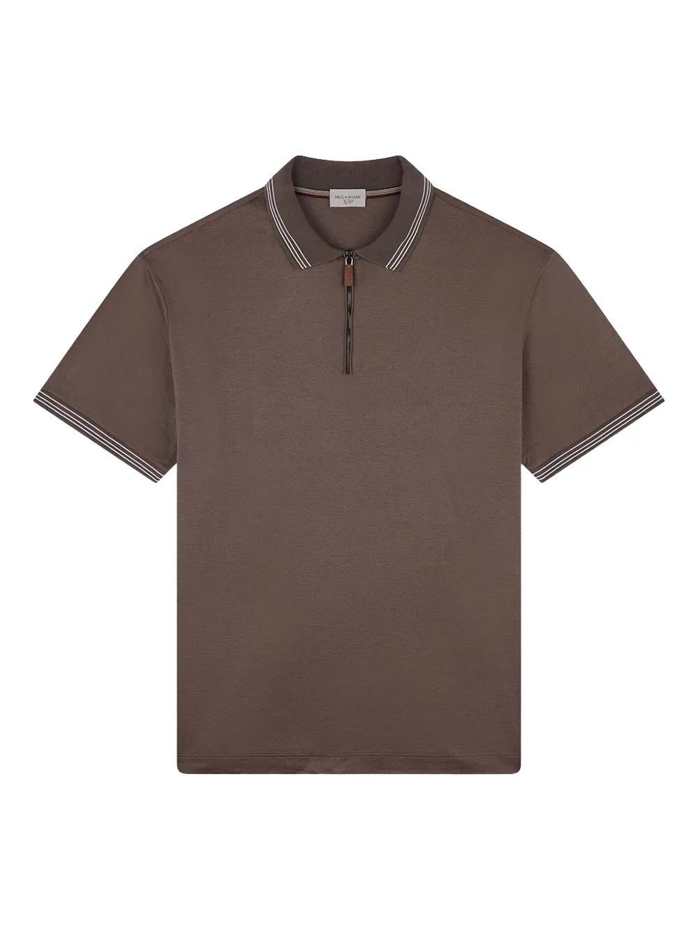 Paul & Shark Striped-detail Polo Shirt In Brown