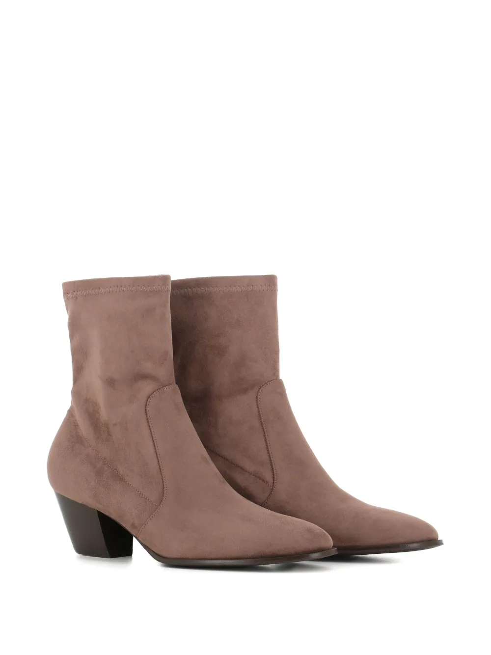 Sergio Levantesi 60mm Pointed-toe Suede Boots In Brown