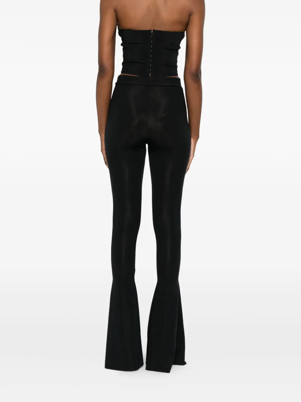 Medeea High-waisted Flared Trousers In Black