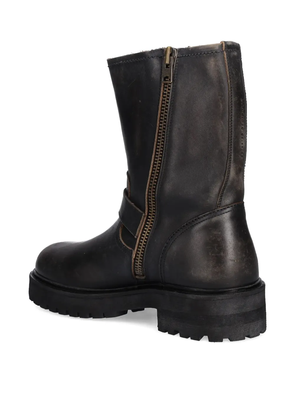Allsaints Tait Buckle-strap Boots In Brown
