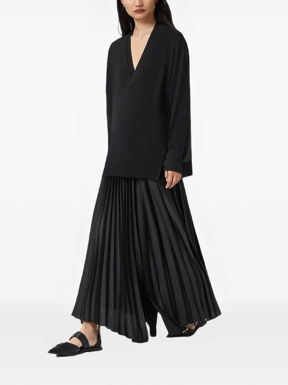 AllSaints Bern trui met V-hals Zwart