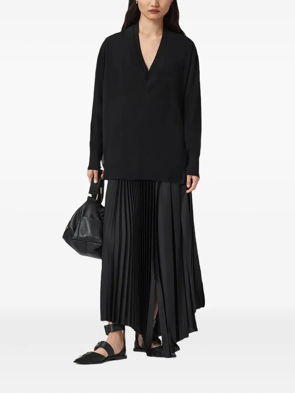 AllSaints Bern trui met V-hals Zwart