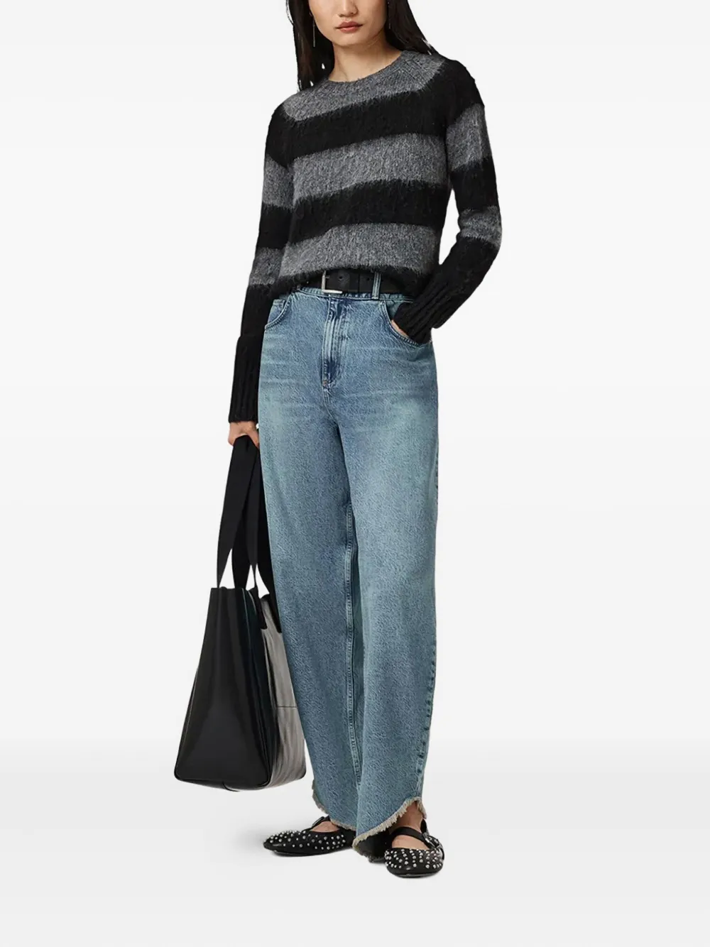  Allsaints Striped Sweater - Black 