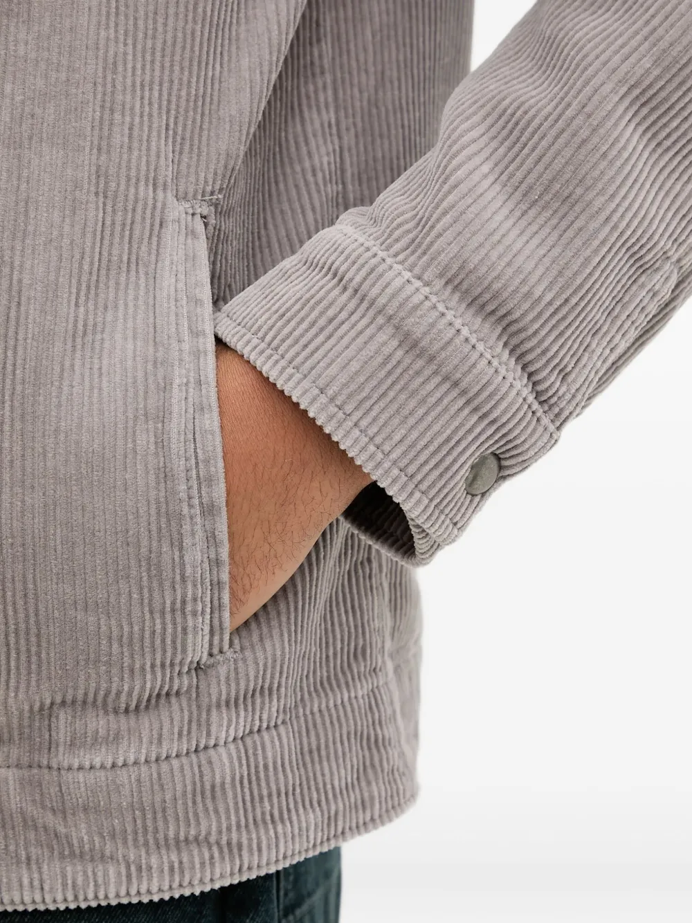 AllSaints Castleford ribfluwelen overhemd Grijs