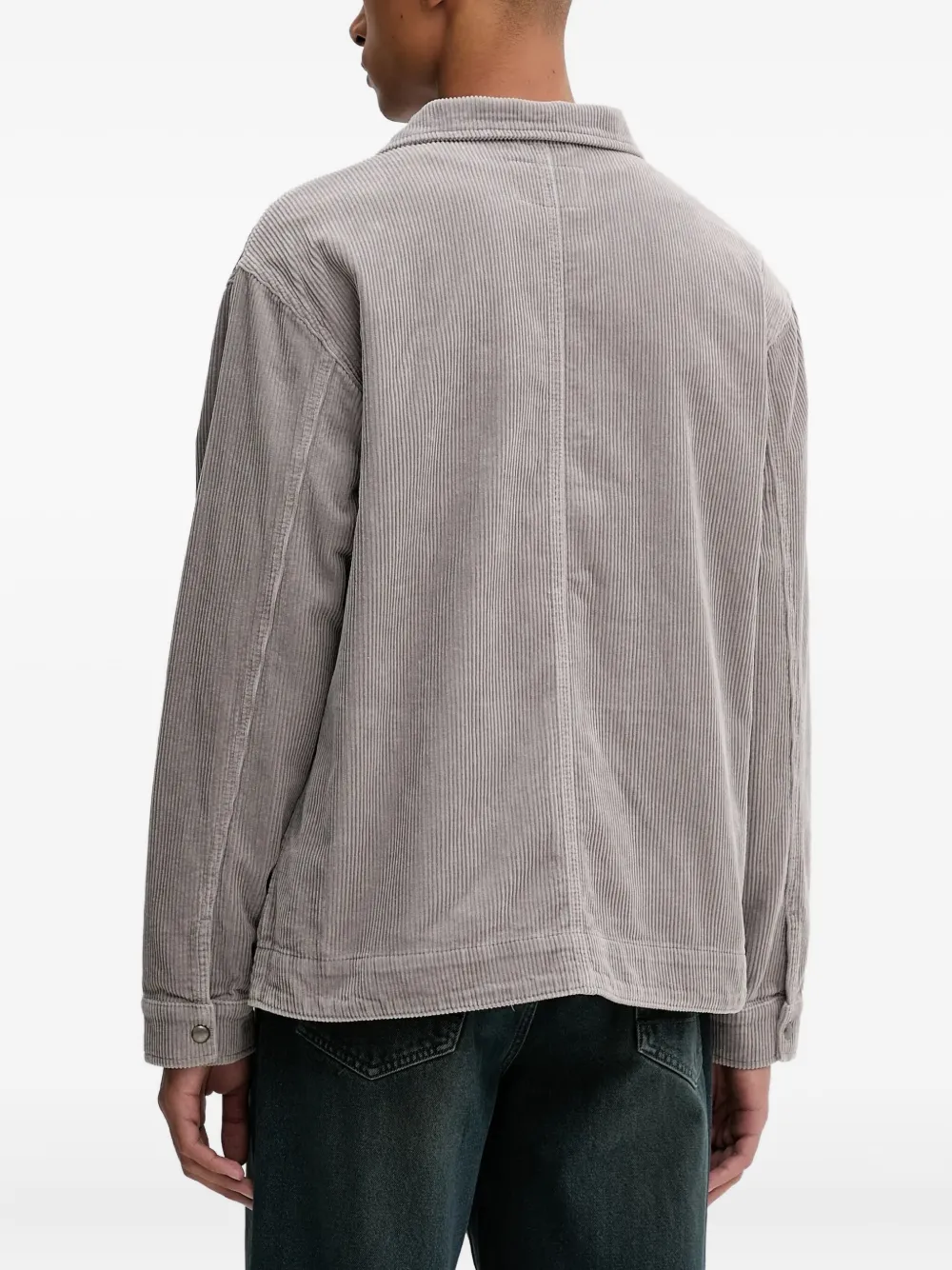 AllSaints Castleford ribfluwelen overhemd Grijs