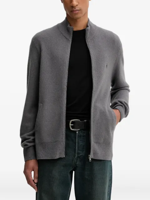 AllSaints Statten Ramskull zip-up cardigan