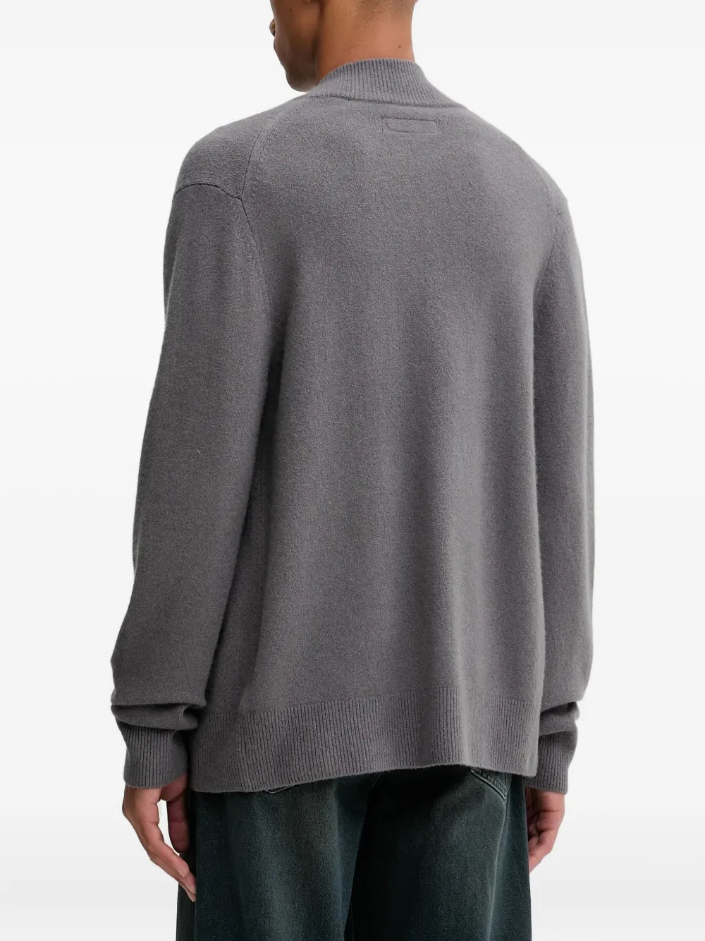 AllSaints Statten Ramskull vest met rits Grijs