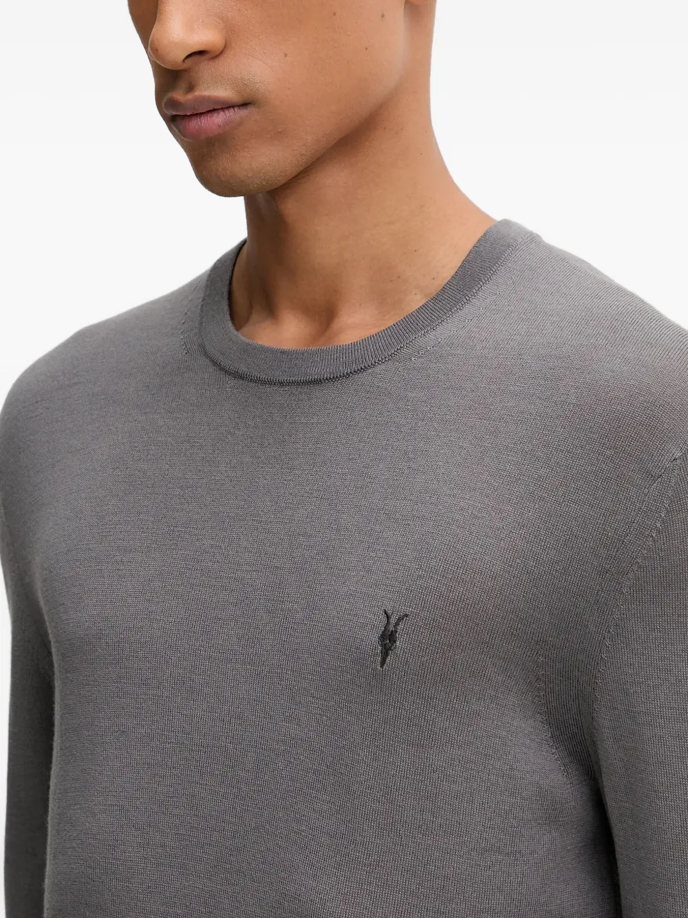 AllSaints Mode pullover met logodetail Grijs