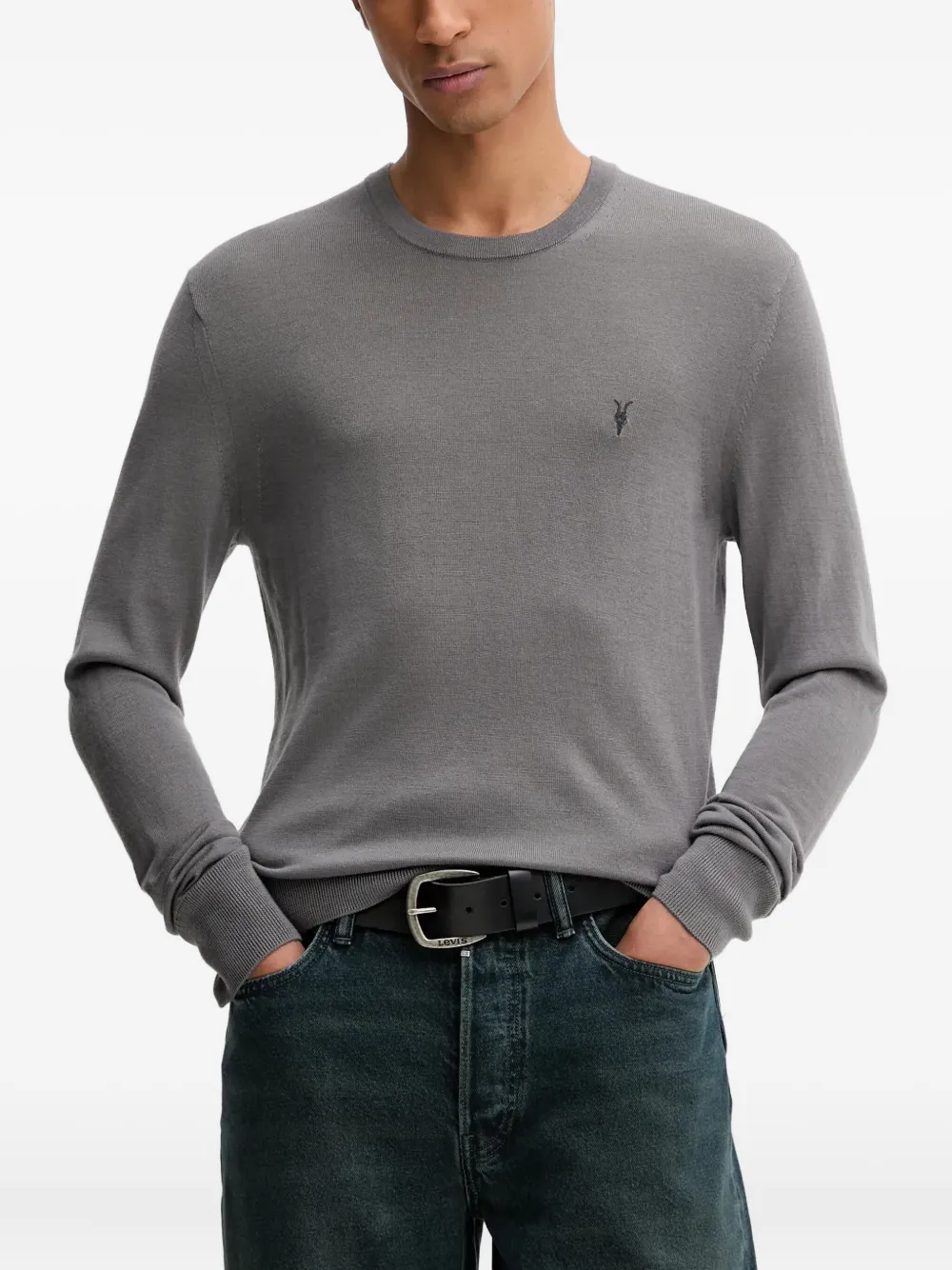 AllSaints Mode logo-detail pullover | Grey | Image 1