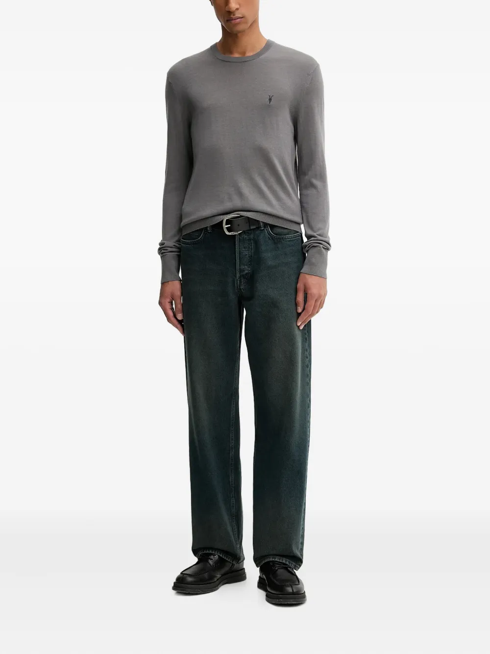 AllSaints Mode pullover met logodetail - Grijs