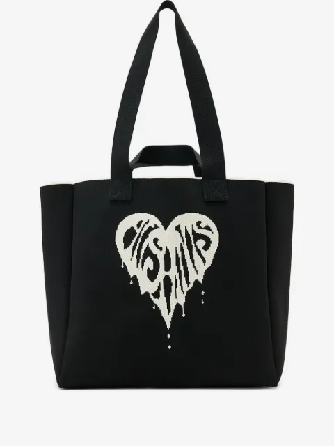 AllSaints Izzy stor hjärtmönstrad totebag