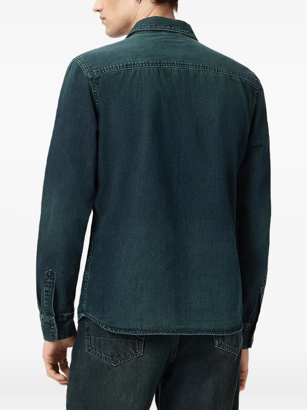 AllSaints Gleason overhemd met geborduurde doodskop Groen