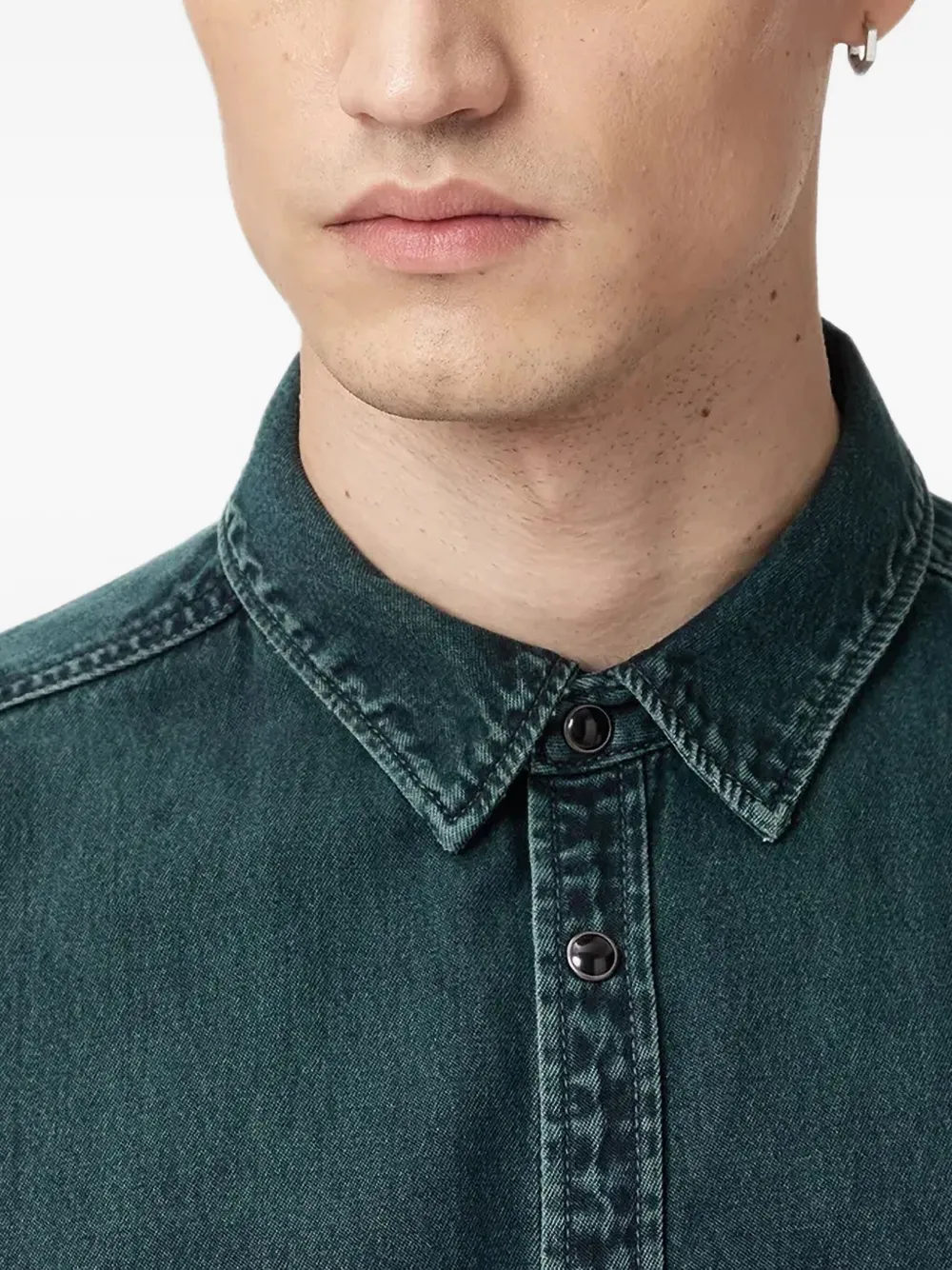 AllSaints Gleason overhemd met geborduurde doodskop Groen