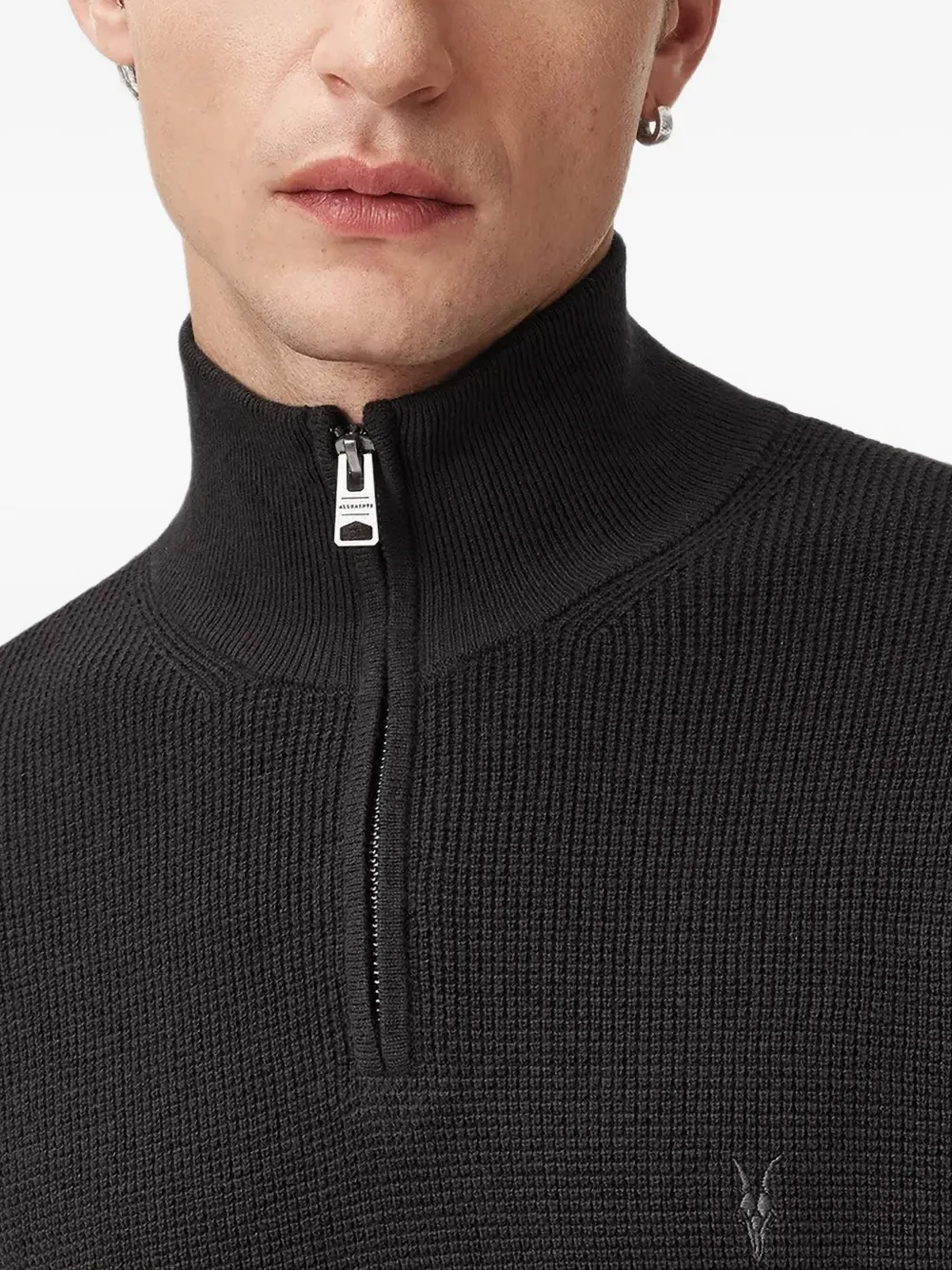 AllSaints Aspen trui met rits Bruin