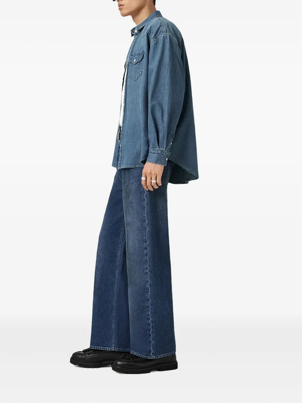 AllSaints Fenton overhemd met borstzakken - Blauw
