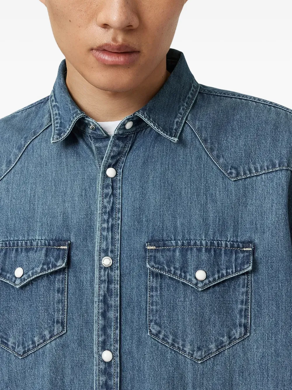 AllSaints Fenton overhemd met borstzakken Blauw