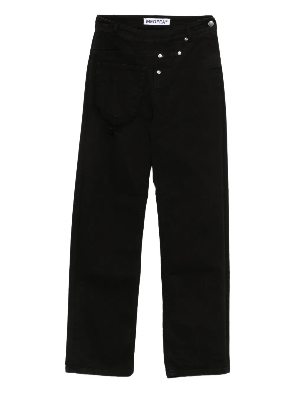 Medeea Ripped-detail Reversed Jeans In Black