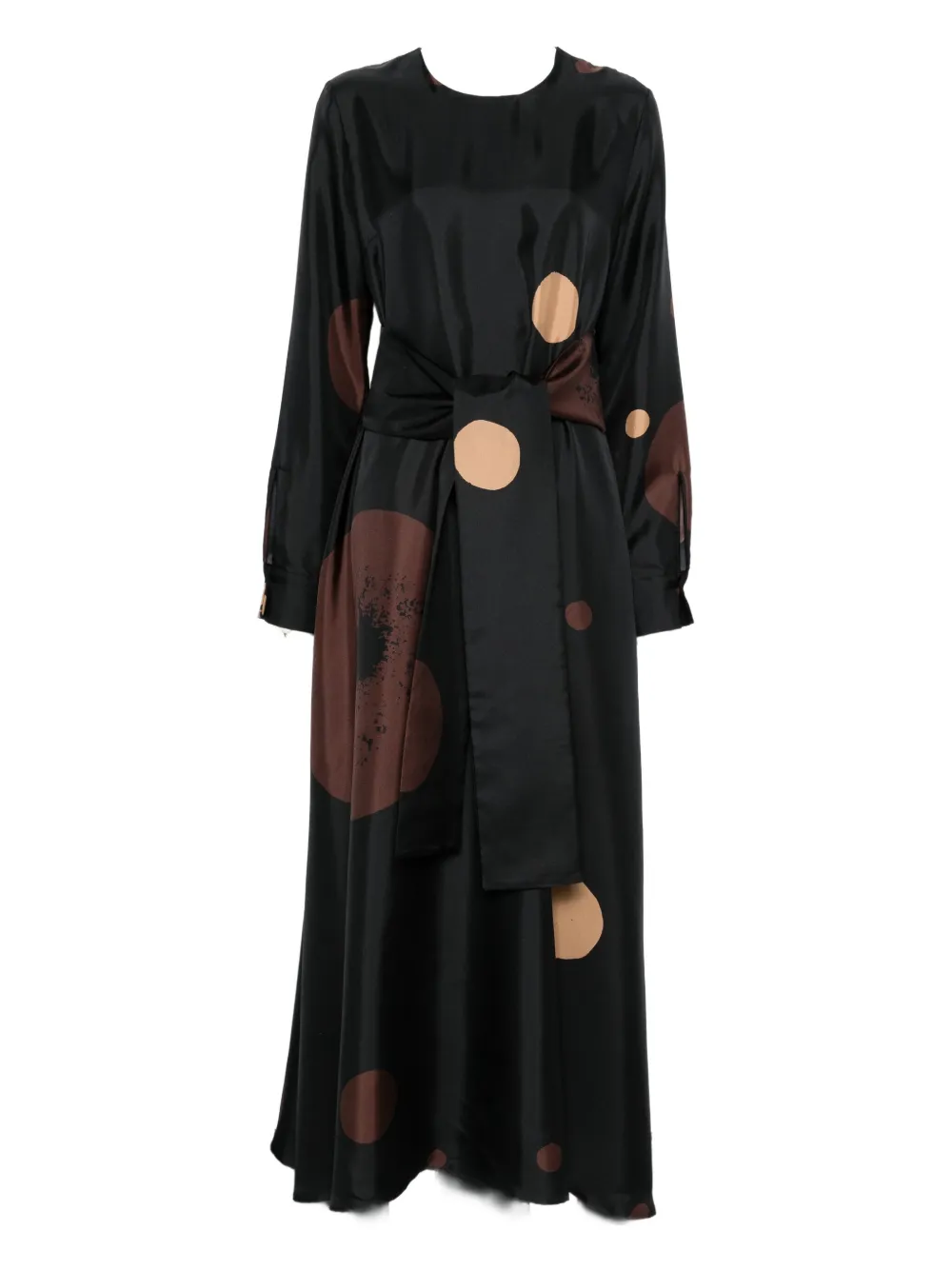 Co.go Polka-dot Tie Dress In Black