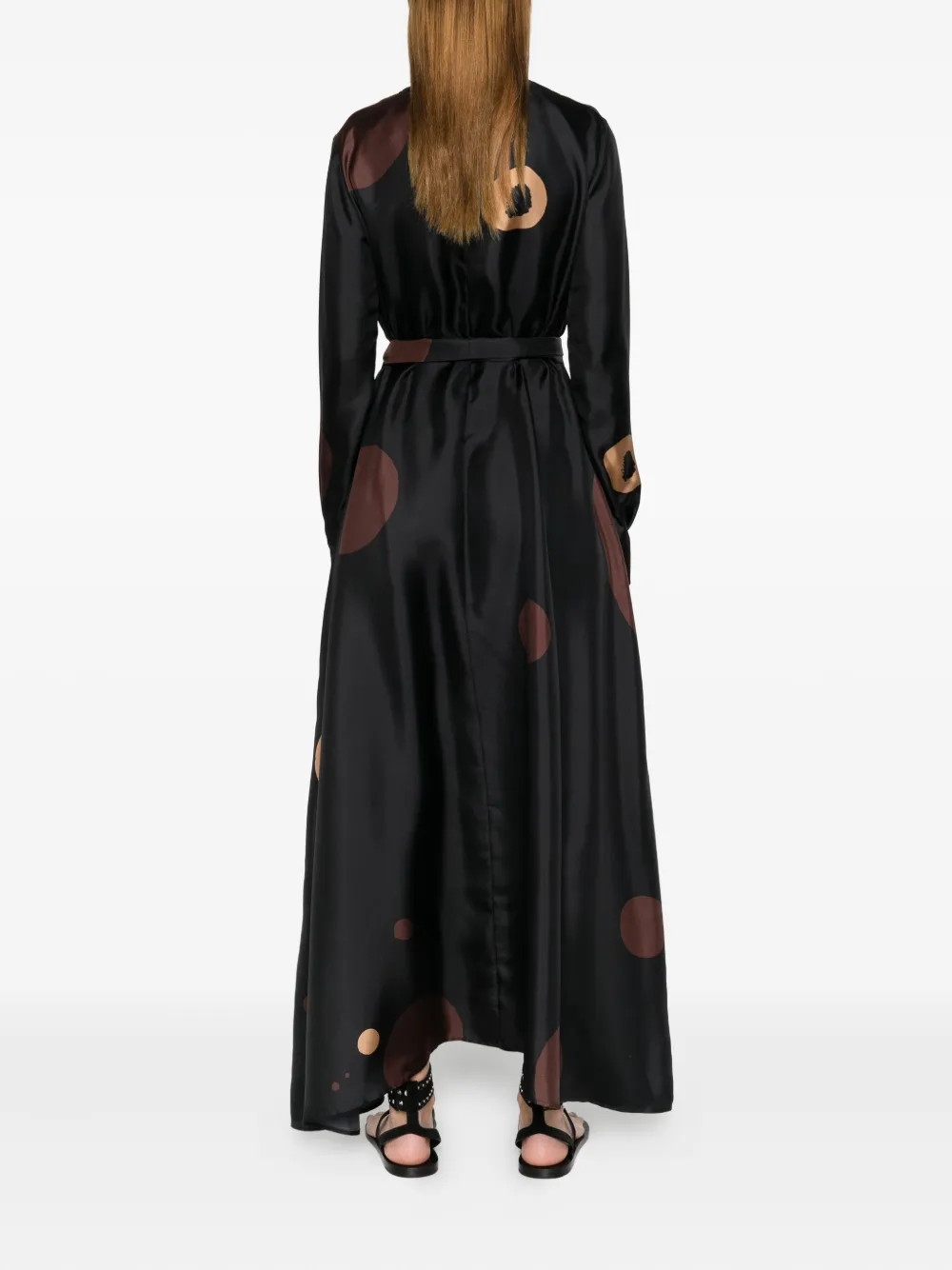 Co.go Polka-dot Tie Dress In Black