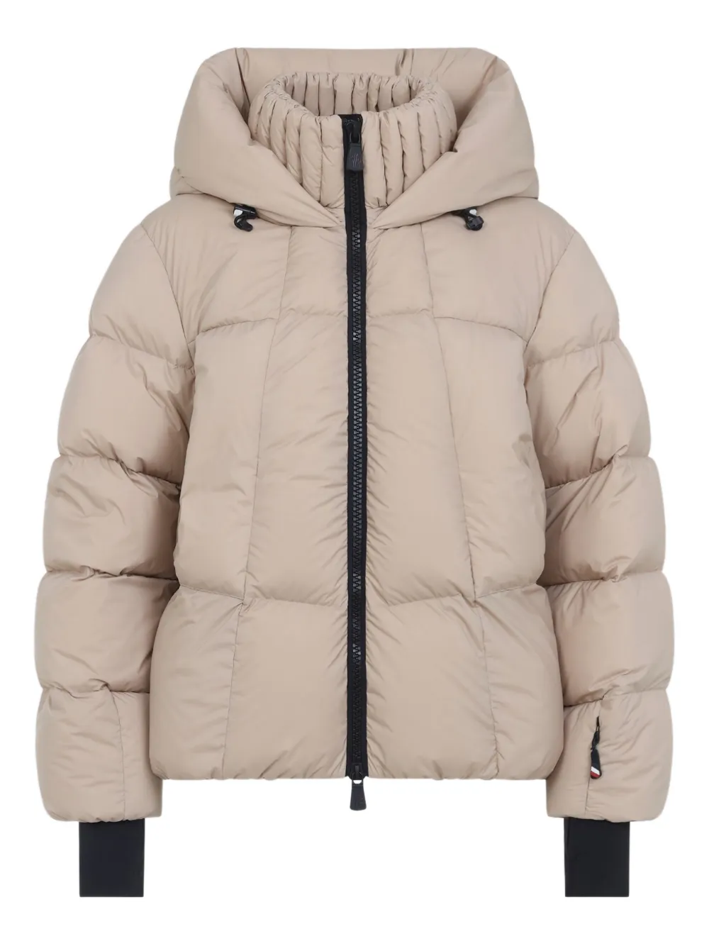 Moncler Zip-up Parka Coat In Neutral