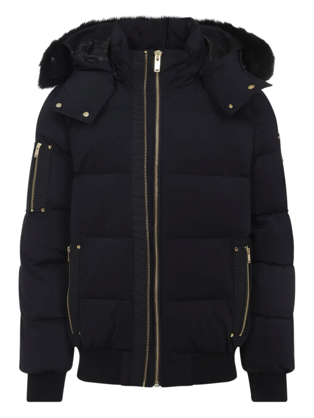 Moose Knuckles Original Ballistic Bomber With Removable Shearling In Black