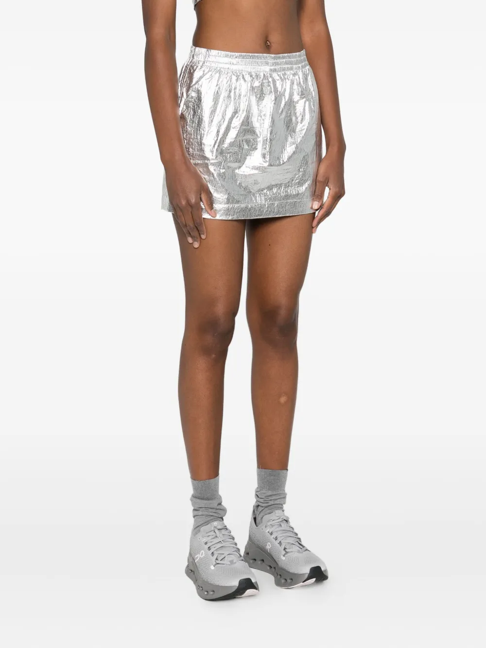 MEDEEA Mini-rok met elastische taille SILVER