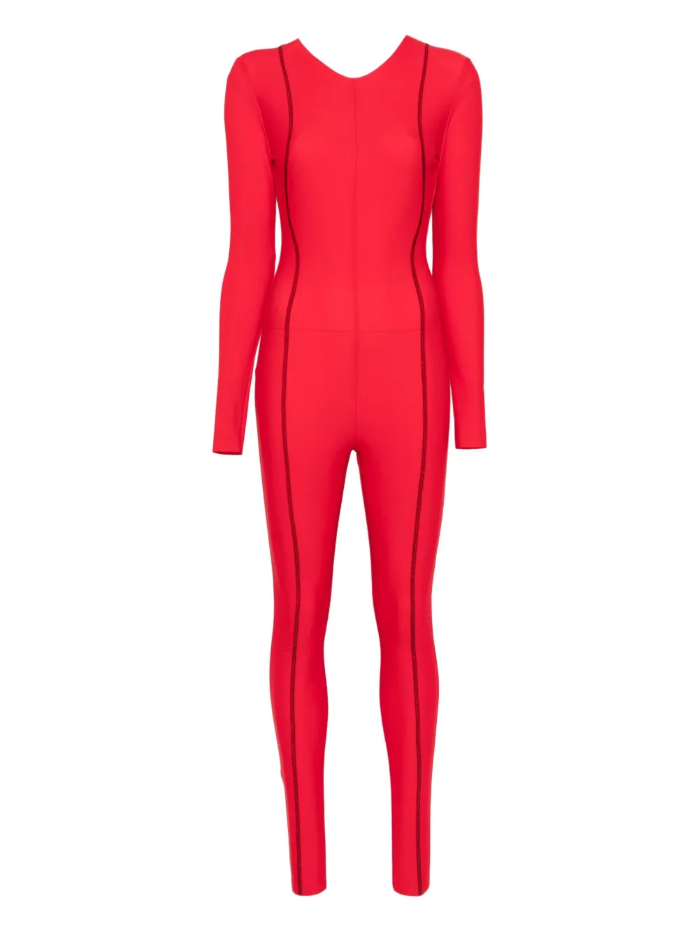 Medeea Long Sleeve Jumpsuit In Red