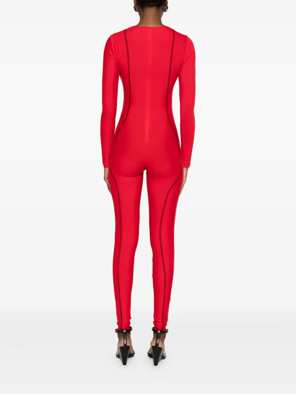 Medeea Long Sleeve Jumpsuit In Red