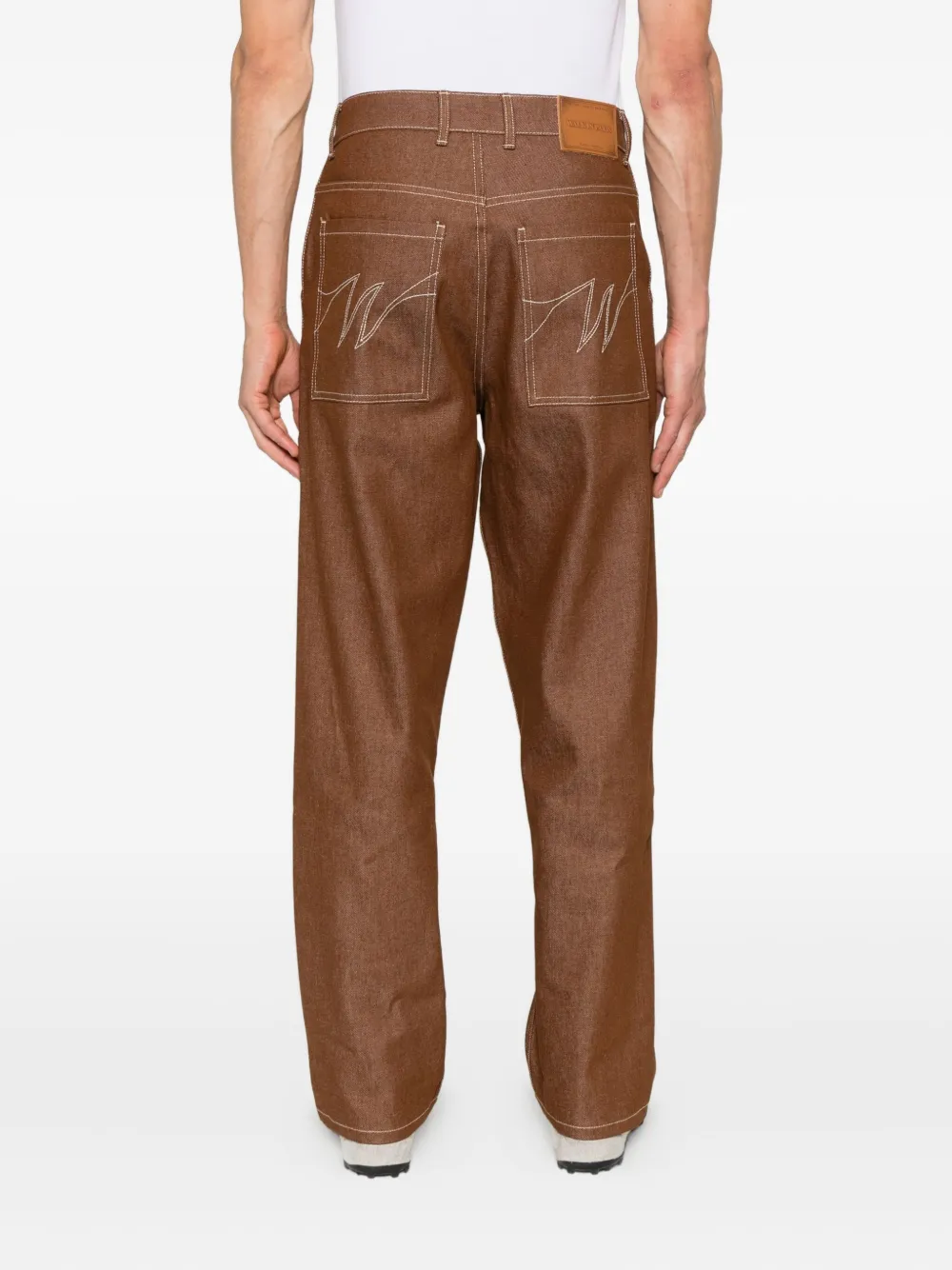 Walk In Paris Double-knee Jeans In Brown