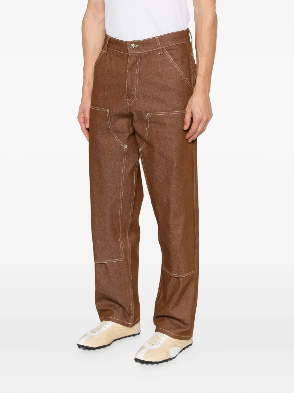 Walk In Paris Double-knee Jeans In Brown