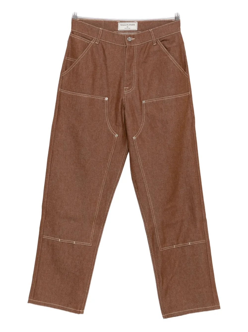 Walk In Paris Double-knee Jeans In Brown