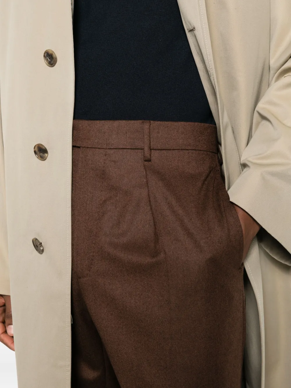 Berwich Chiaia broek met plooien Bruin