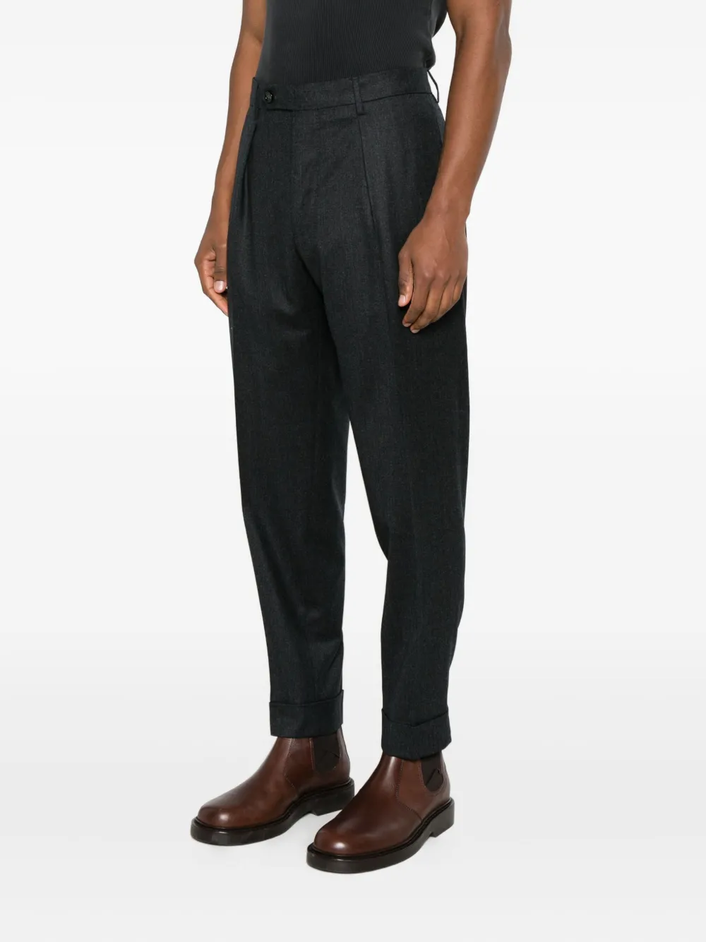 Berwich Chiaia broek met plooien Grijs