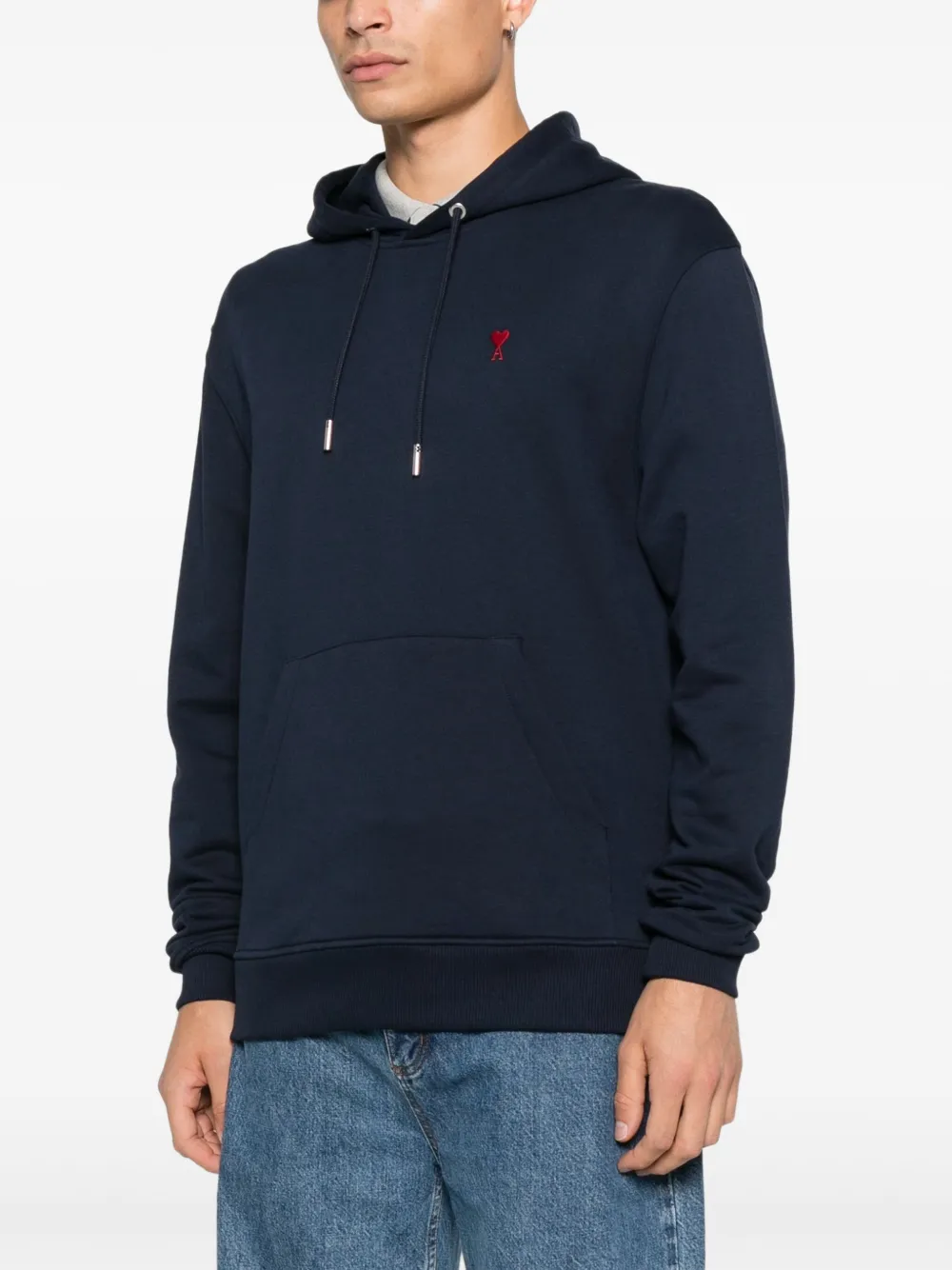 Ami Alexandre Mattiussi Drawstring Hooded Sweatshirt In Blue