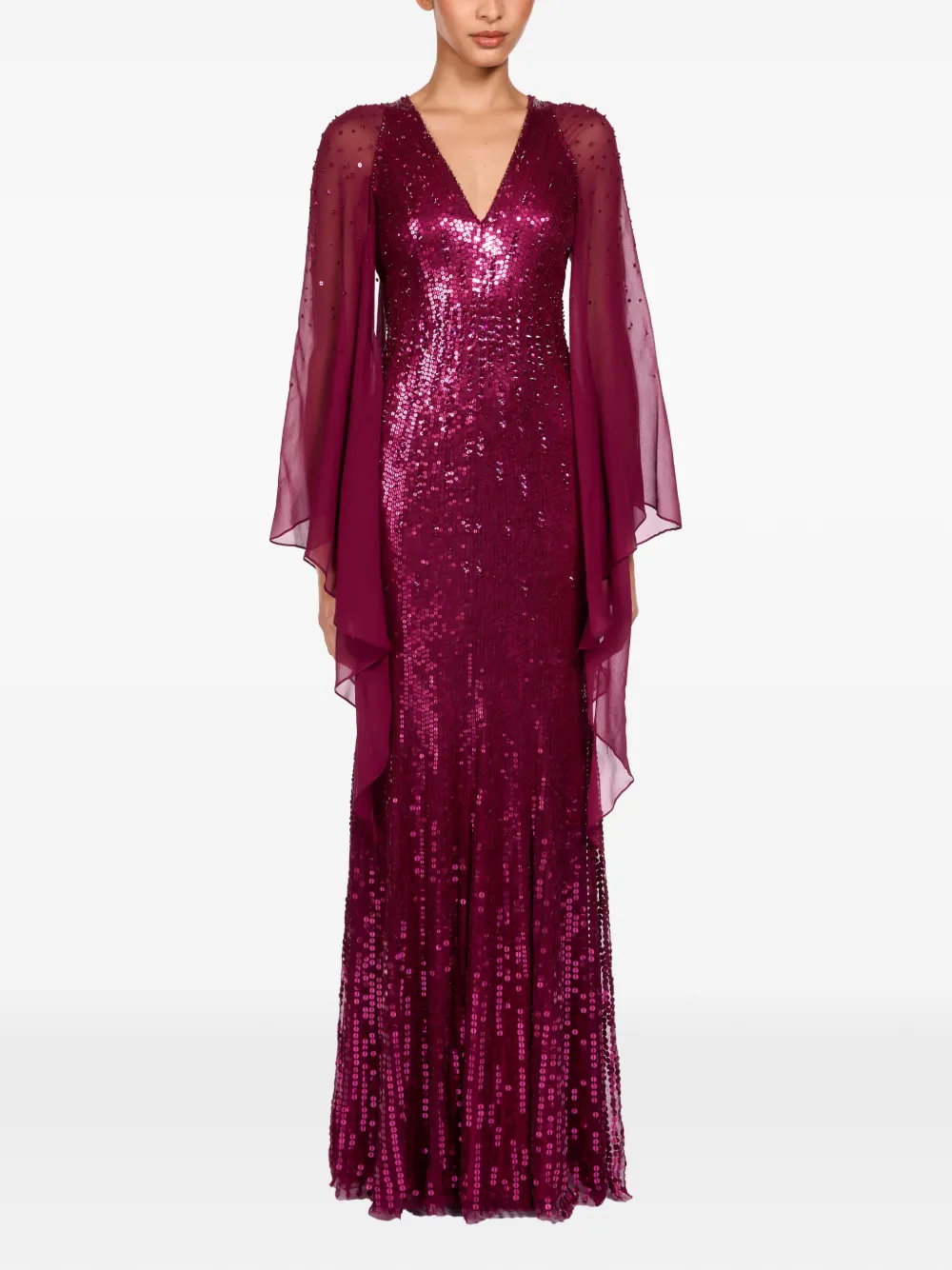 Jenny Packham sequin embellished lyrical dress - Paars
