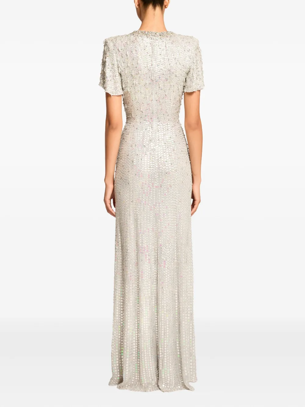 Jenny Packham Serenity Sequin-embellishment Gown In Neutral