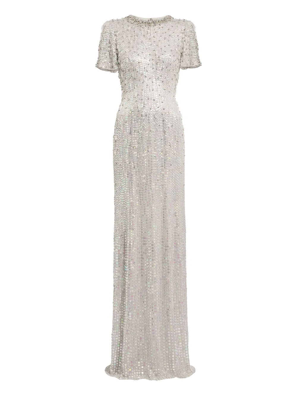 Jenny Packham Serenity Sequin-embellishment Gown In Neutral