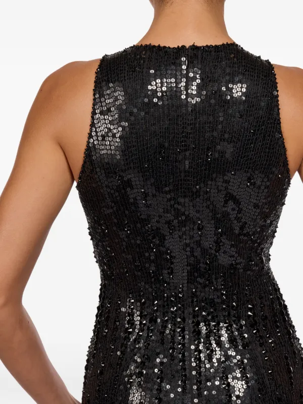 jenny packham black sequin dress Jenny Packham Sequin V-neck Gown