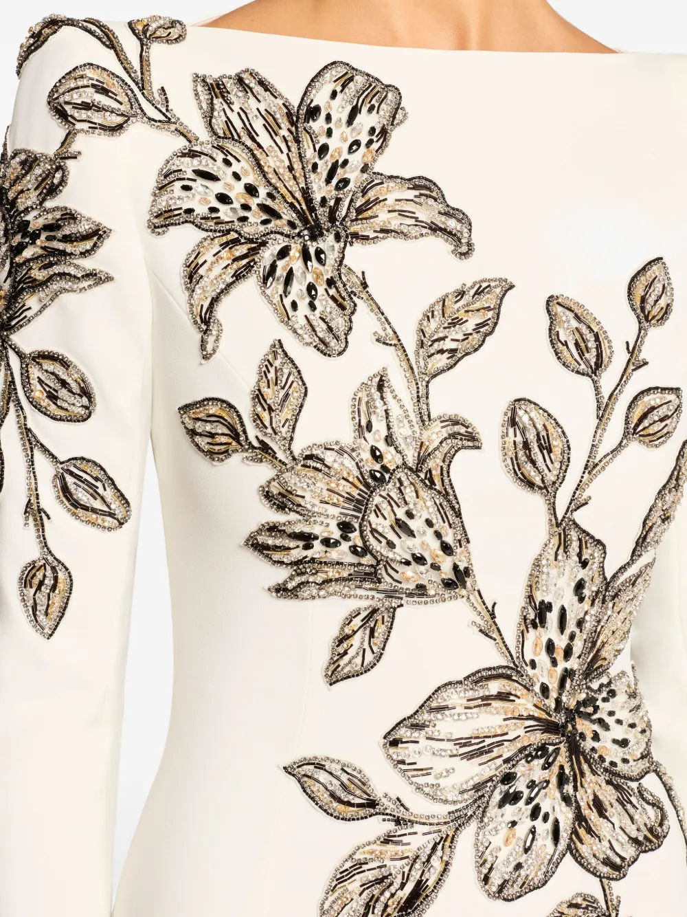 Jenny Packham Floral-embellished Maxi Dress In White