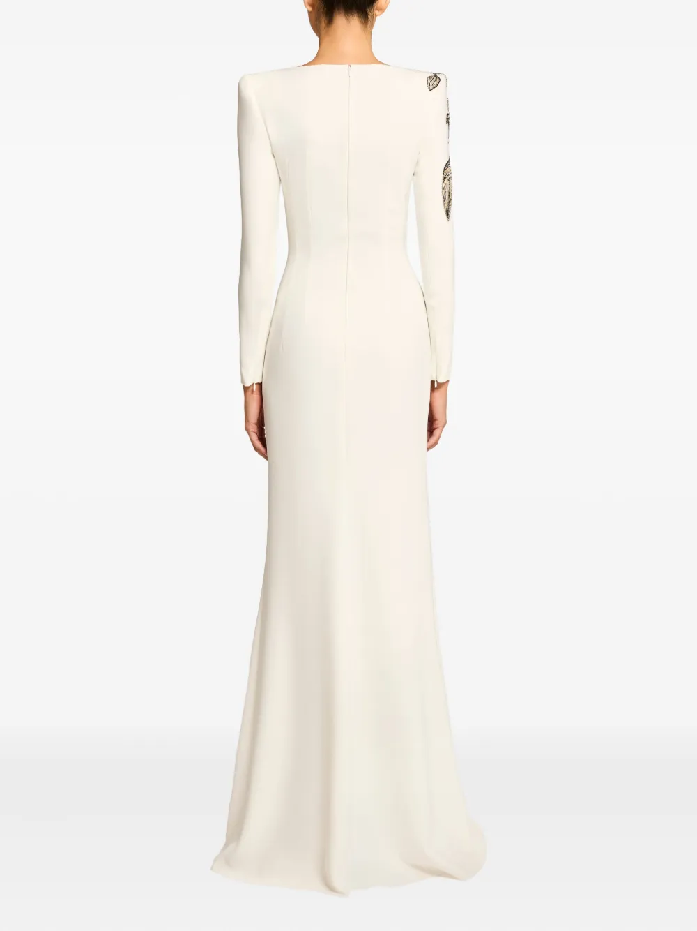 Jenny Packham Floral-embellished Maxi Dress In White
