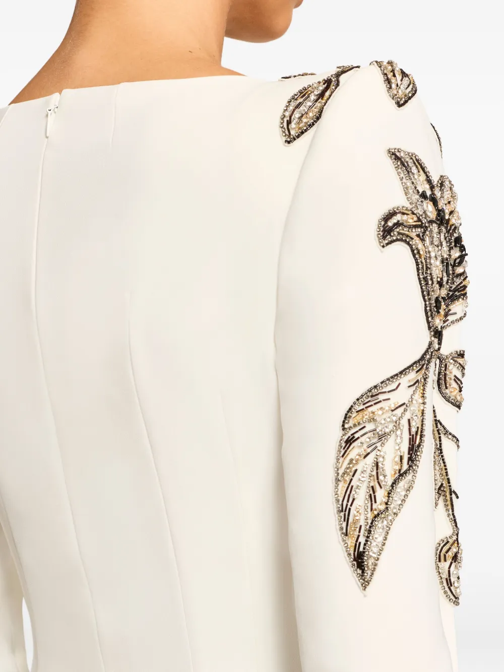 Jenny Packham Floral-embellished Maxi Dress In White
