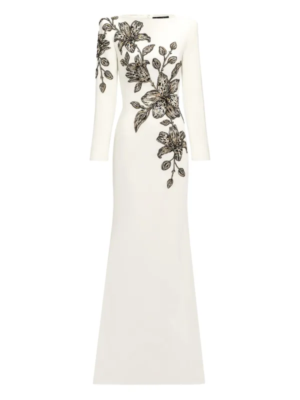 chinese dress ladies Floral Embellished Long Dress – The NKC Store main image 1