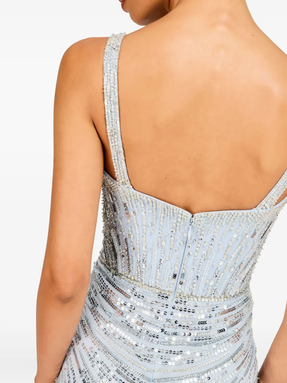 Jenny Packham Chrissy Embellished Dress In Blue