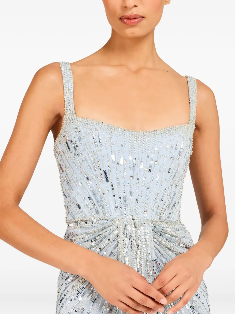 Jenny Packham Chrissy Embellished Dress In Blue