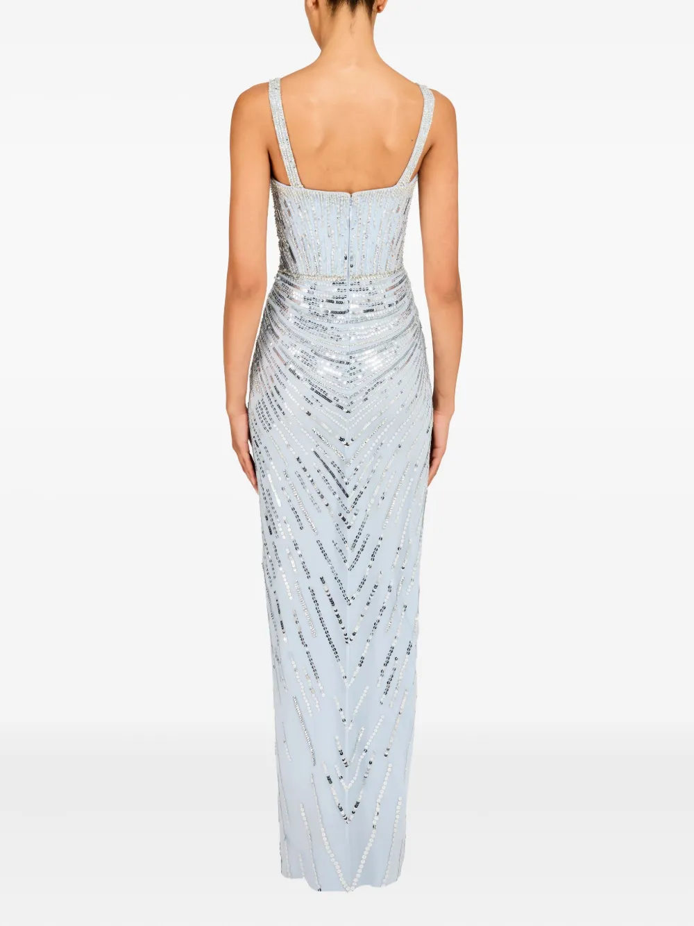 Jenny Packham Chrissy Embellished Dress In Blue